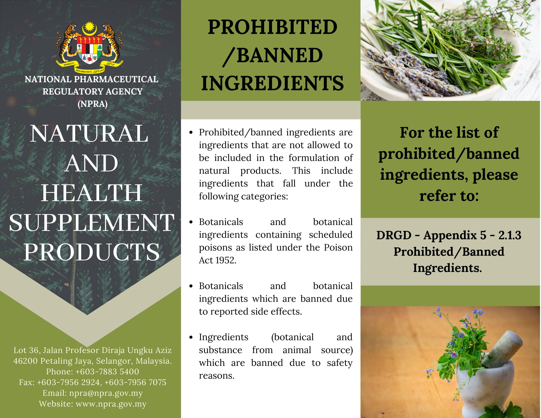 Natural & Health Supplement Products - Prohibited/Banned Ingredients